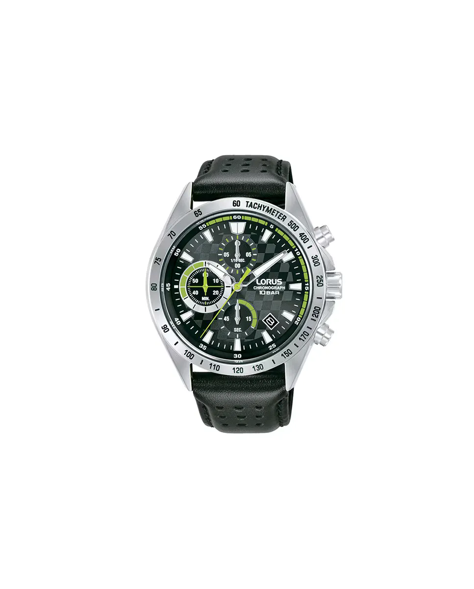 

Мужские часы Sport man RM315JX9 из кожи с черным ремешком Lorus, черный