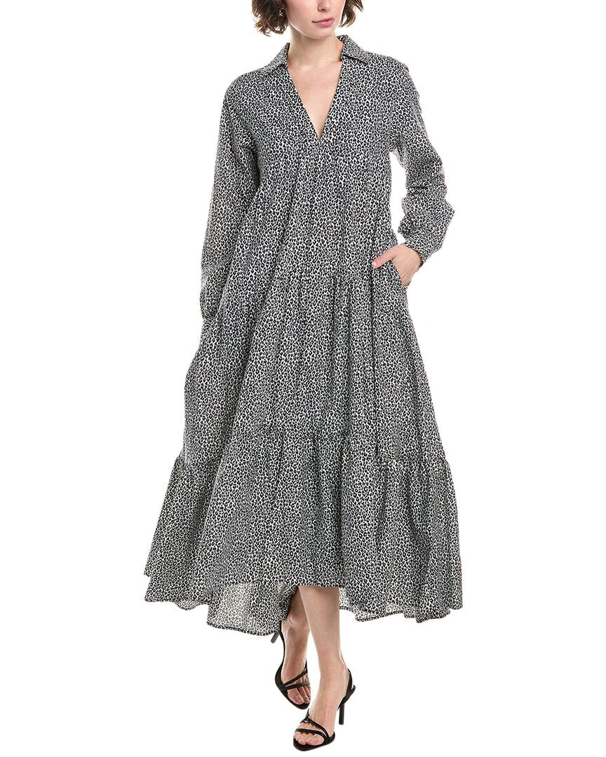 

Майкл Майкл Корс Поп Чита Силк-Бленд Макси Платье MICHAEL Michael Kors, белый