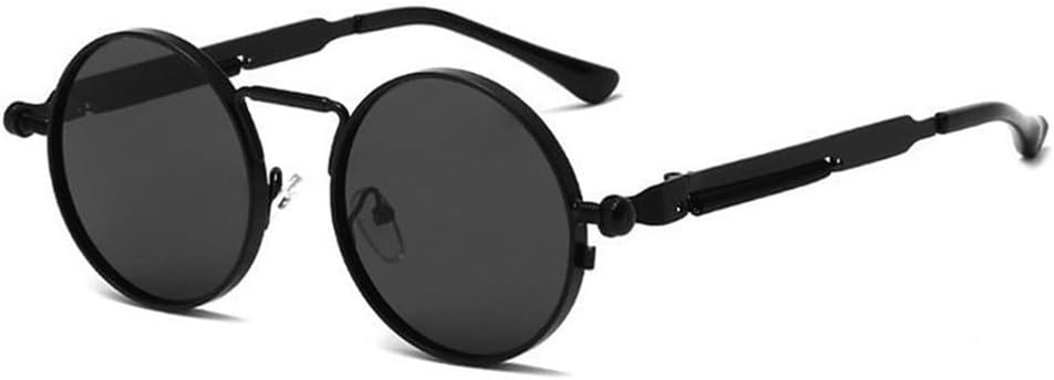 

Панк-солнцезащитные очки для женщин, зеркальные металлические солнцезащитные очки, винтажные мужские очки для вождения, защита от ультрафиолета UV400 KTUCN, Black Gray