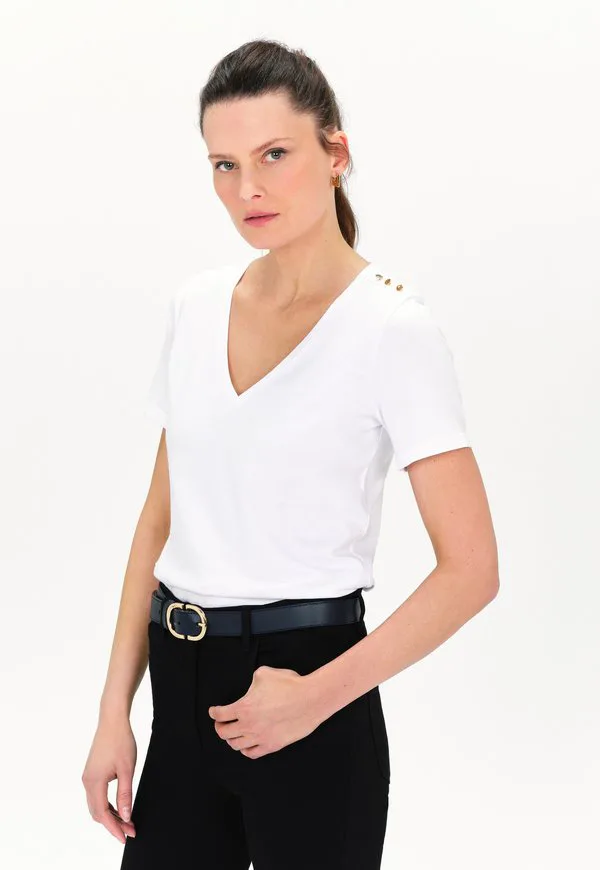 

Базовая футболка manon Caroll, Blanc, Белый, Базовая футболка manon Caroll, Blanc