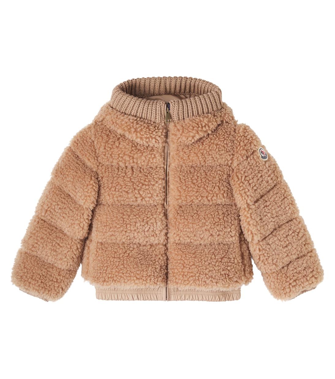 

Плюшевый пуховик Adalbertas Moncler Enfant, бежевый
