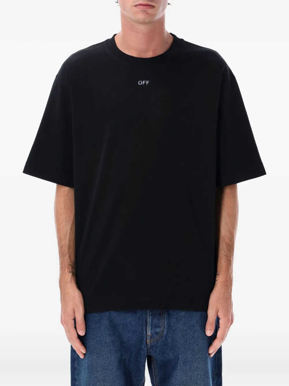 

Футболка с принтом-трафаретом в виде стрелы OFF-WHITE, черный