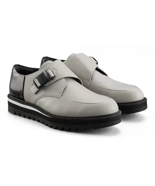 Унисекс туфли-монки с регулируемым ремнём из кожи Kobe MONK-S THE ONITSUKA белые — фото 3