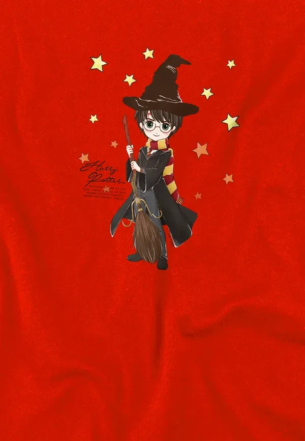 Футболка Harry Potter Quote and Stars Print T-Shirt Cotton Soul, красный — фото 3