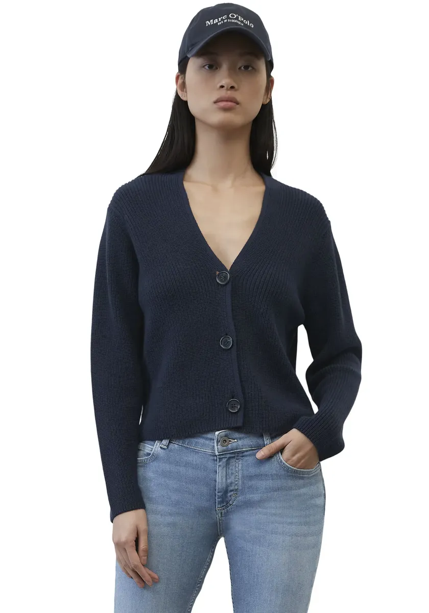 

Кардиган Marc O'Polo, короткий, прямой крой, синий