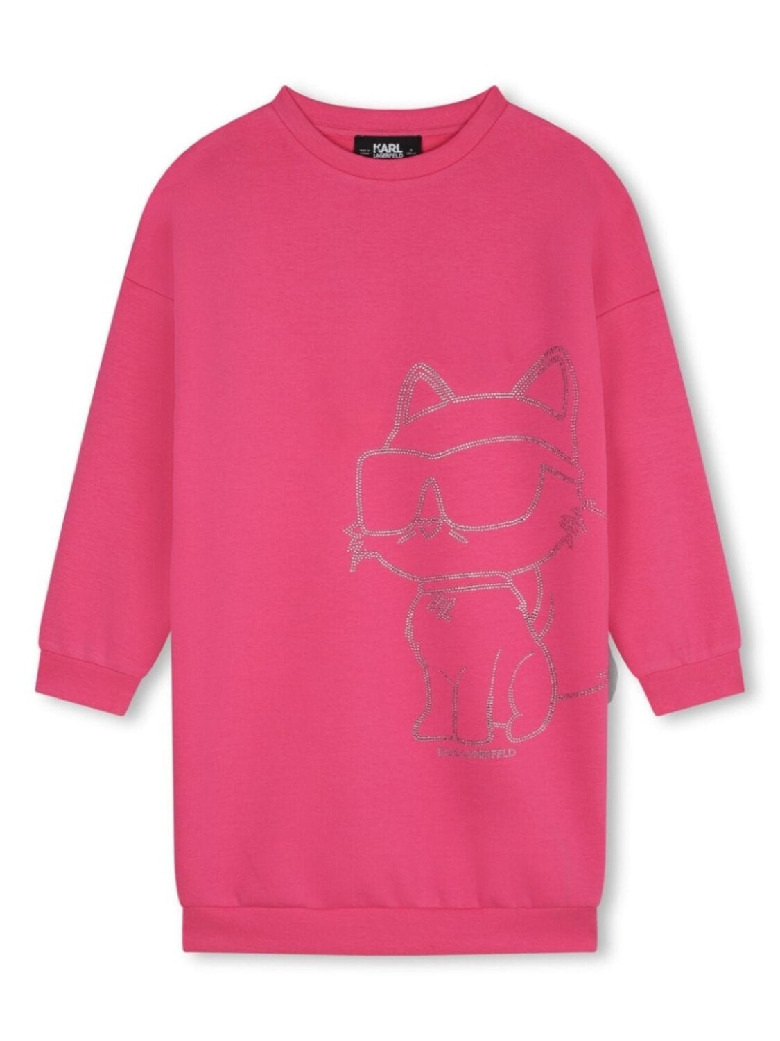 

Karl Lagerfeld Kids платье с круглым вырезом и принтом Choupette, розовый