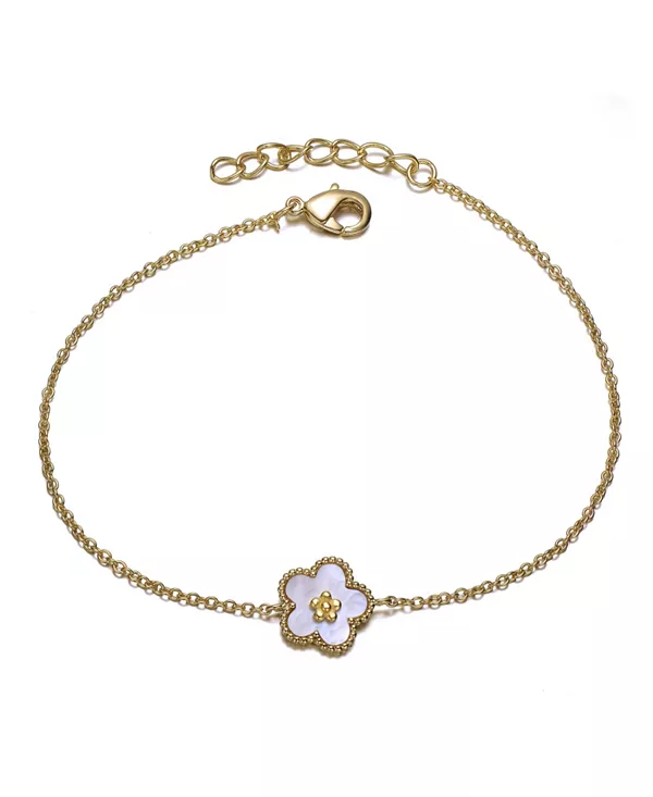 

Элегантный браслет с цветочным шармом, покрытый 14-каратным золотом Gigigirl, gold