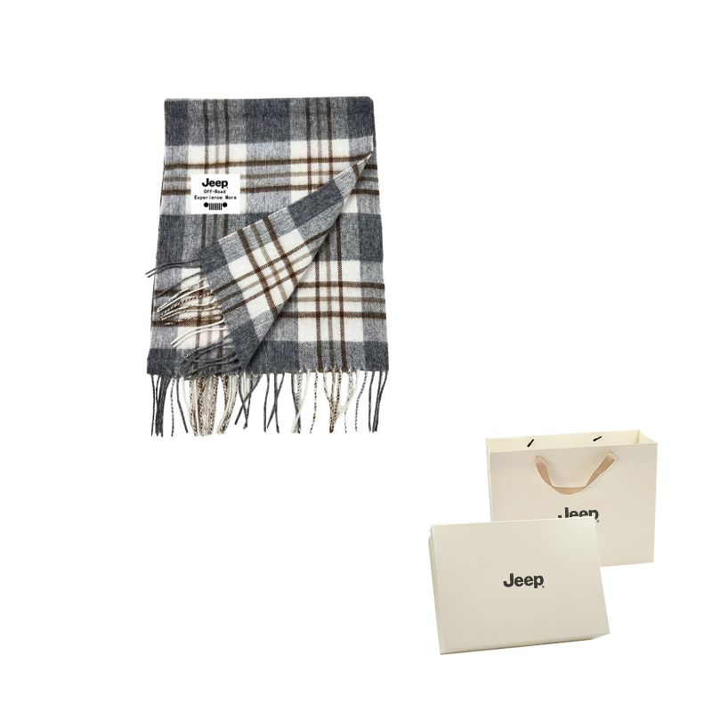 

Шарф из полиэстера Unisex Jeep, белый серый plaid