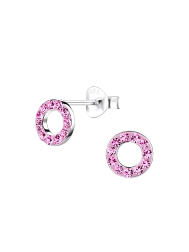 

Alexander York Серьги-гвоздики Crystal Circle в форме светлой розы из серебра 925 пробы, комплект из 2 штук