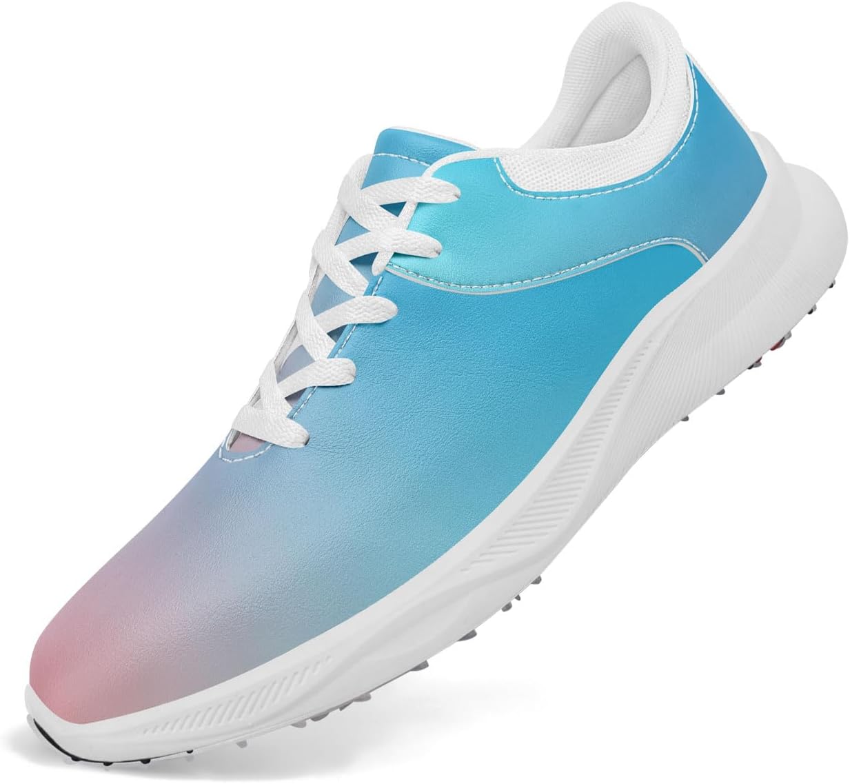 

Гольф обувь без шипов Gradient для мужчин и женщин - легкие водонепроницаемые спортивные кроссовки с вентиляцией для гольфа и активного отдыха на открытом воздухе Awsole, розовый/голубой