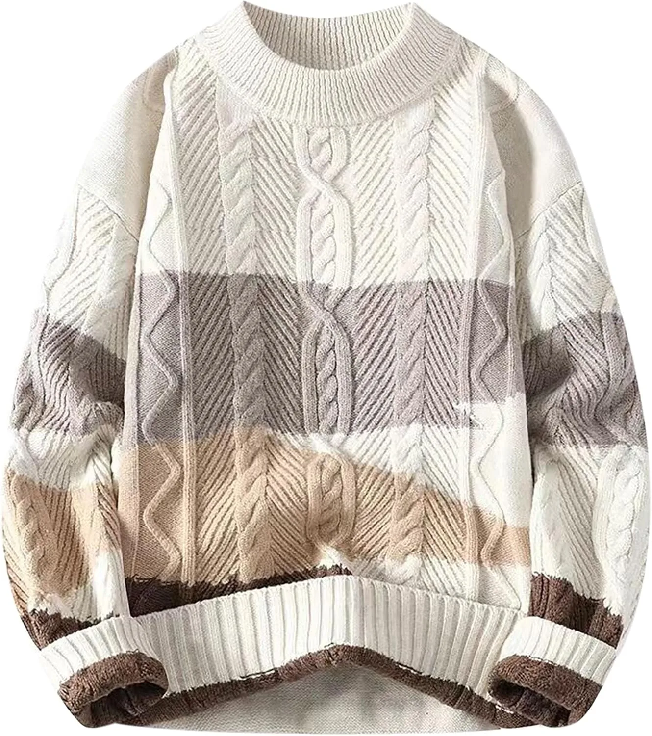 

Свитер мужской Color Block с кабельным узором Dgoopd