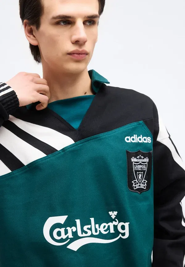 Толстовка Liverpool FC Drill 95 Club Wear Adidas Performance, насыщенный зелёный/чёрный — фото 4