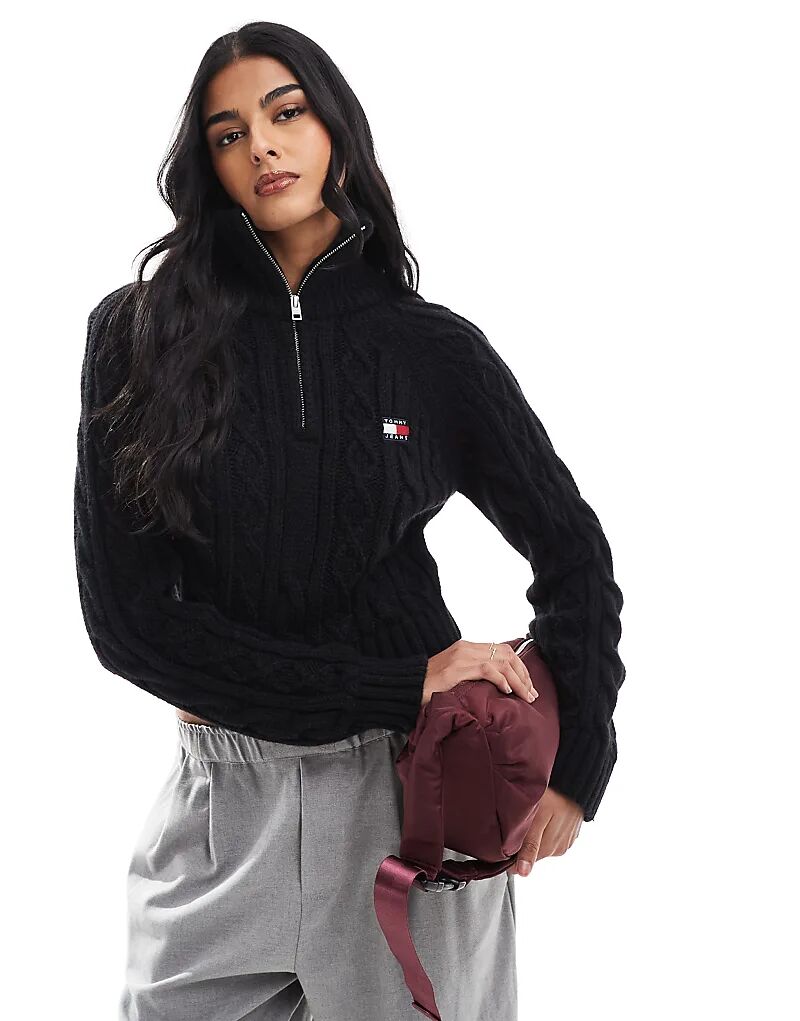 

Джемпер 1/4 спицами черного цвета Tommy Jeans