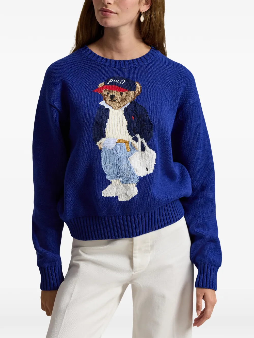 Свитер с вышивкой polo bear Polo Ralph Lauren, синий — фото 3