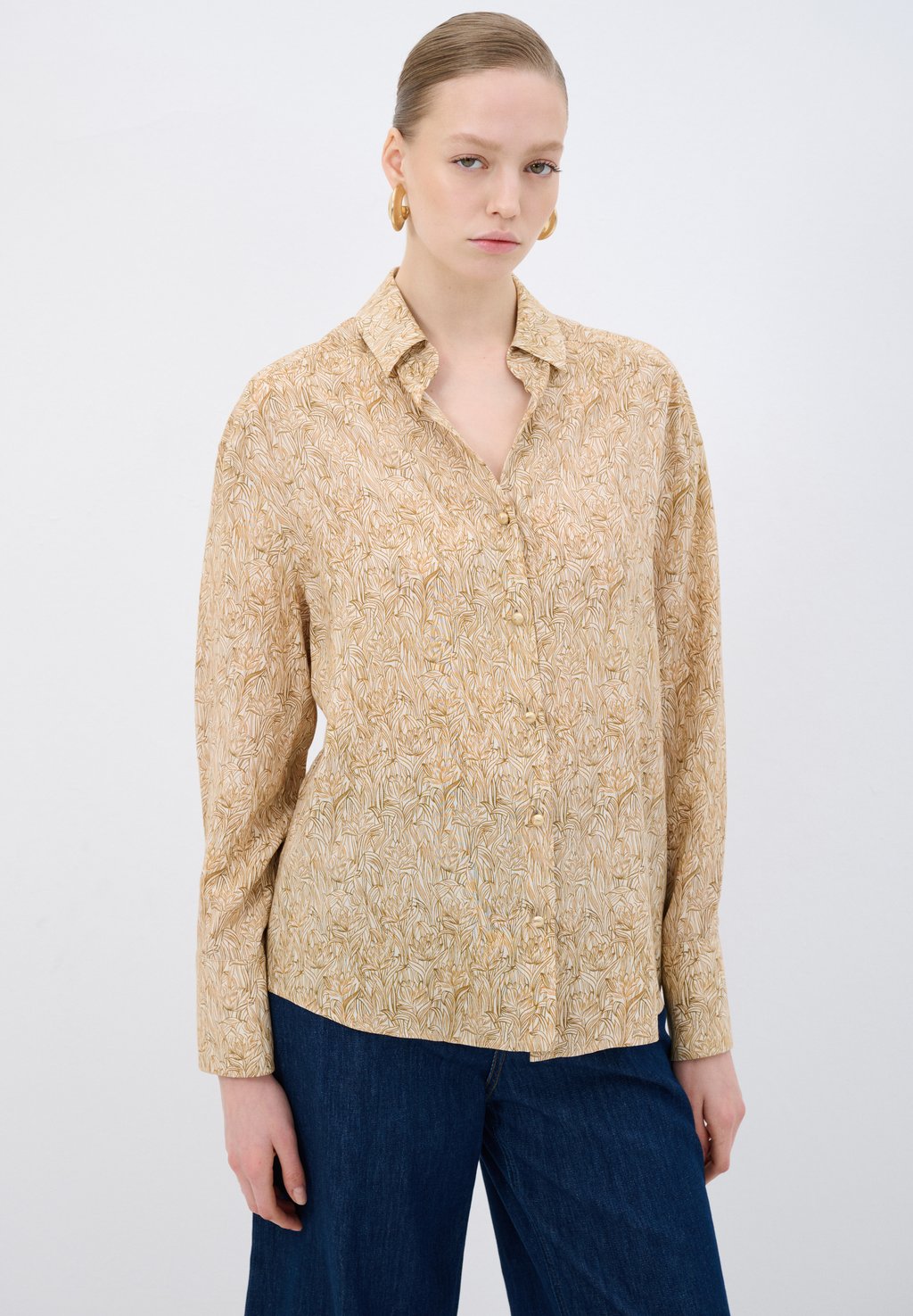 

Блузка на пуговицах LONG SLEEVE adL, коричневый