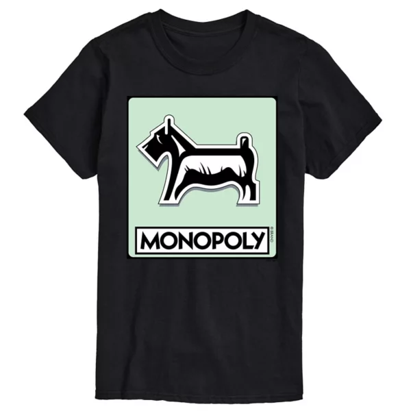 

Футболка с принтом «Собака» из Monopoly для мужчин Licensed Character, черный