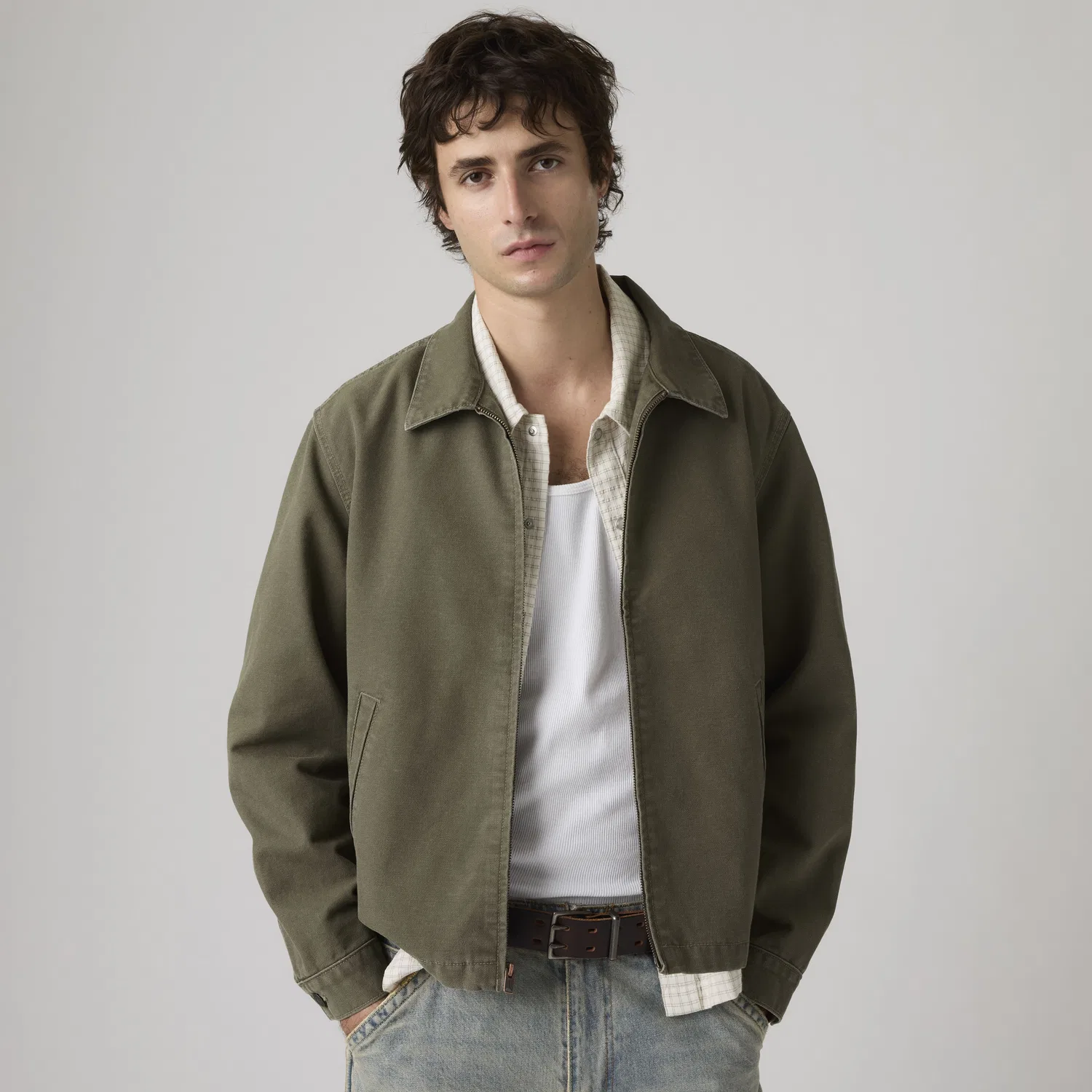Легкая брезентовая куртка Castro Mechanics на молнии Levi's, Green — фото 2