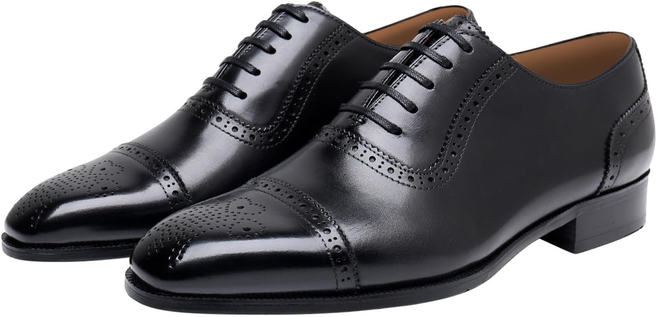 

Мужские туфли Santimon, формальные оксфорды, из натуральной кожи, современные с капюшоном, броги, оксфорды модные, для выпускного, свадьбы, дерби, бизнес-кэжуал, под костюм, смокинговые туфли для мужчин, черный