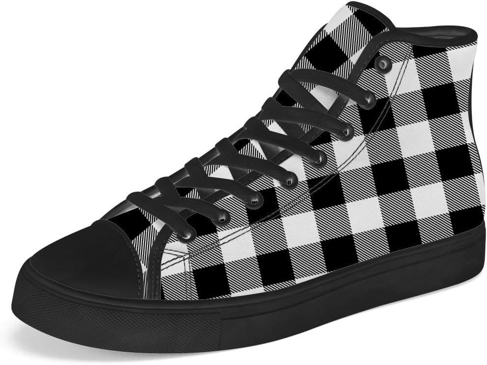 

Кеды на высокой подошве chebing из холщовой ткани для мужчин и женщин, высокие кроссовки в клетку «буффало», с шнуровкой, повседневная обувь, подарок для папы и мамы, белый