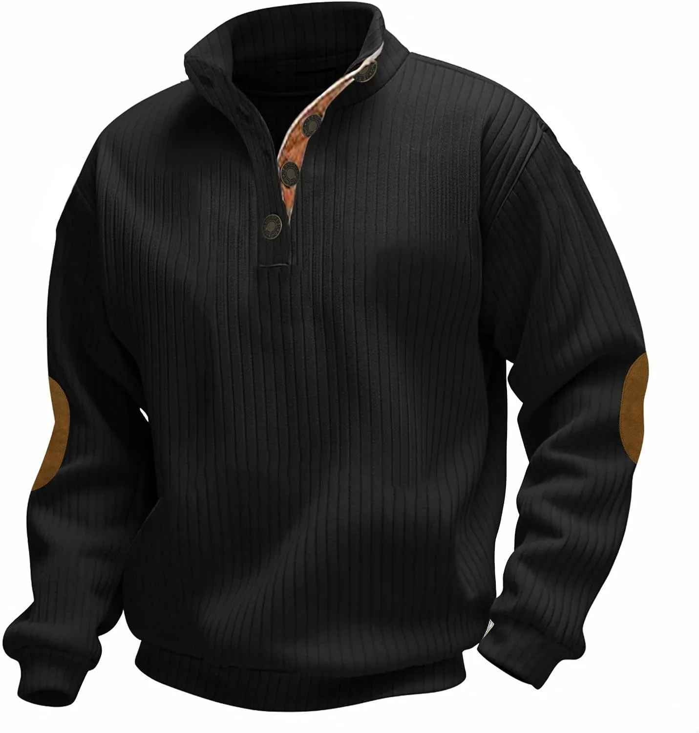 

Мужской свитшот с воротником стойкой и металлическими пуговицами