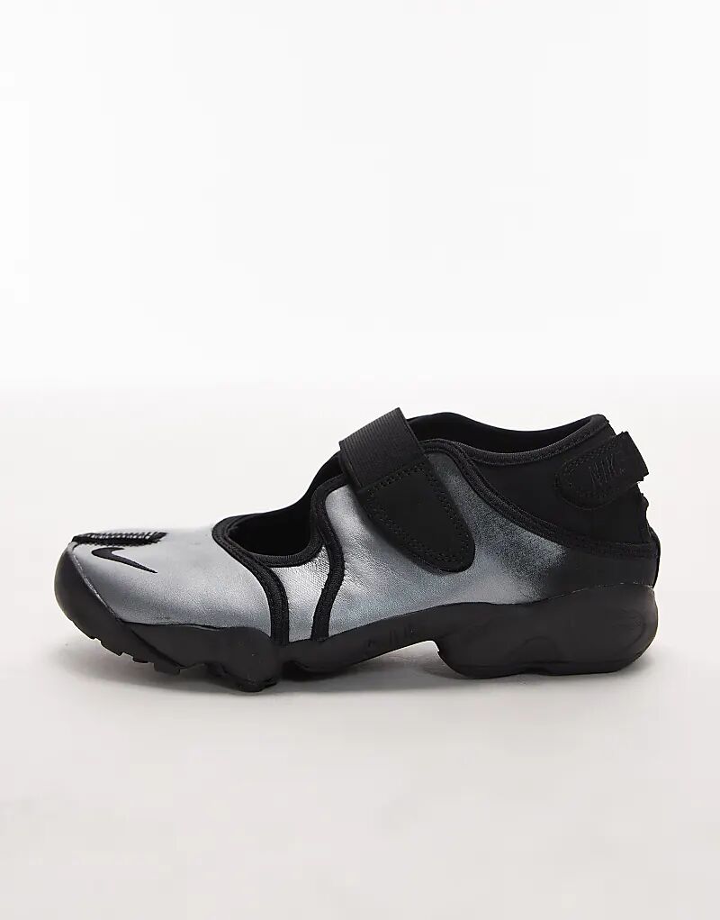 Кроссовки унисекс Nike Air Rift серебристого и черного цветов — фото 2