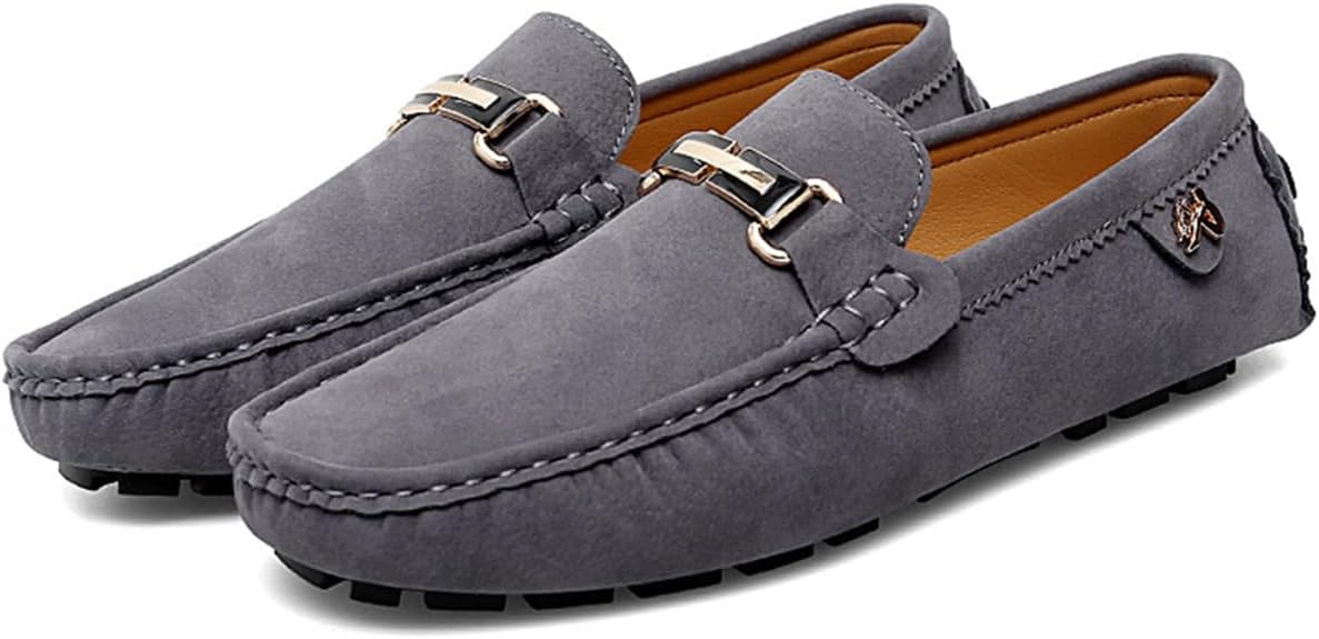 

Мужские мокасины Dacnakby для вождения, слипоны-лодочки с замшевой пряжкой, серый