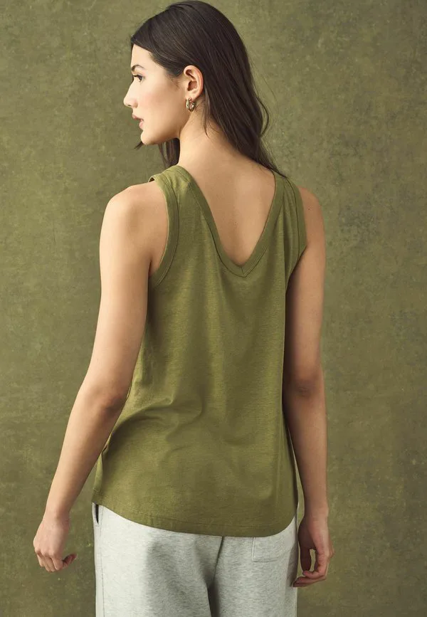 Рубашка свободного кроя стандартного силуэта Next, Olive Green — фото 3
