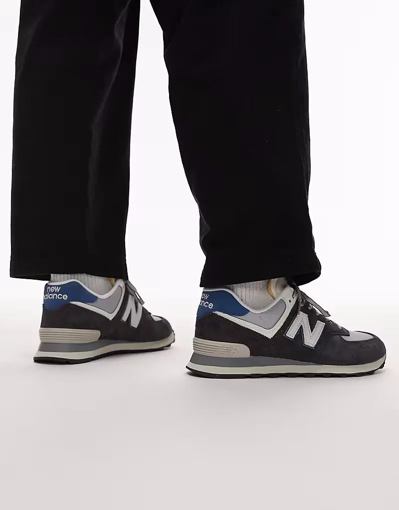 Кроссовки New Balance 574 унисекс серого и бирюзового цвета — фото 3