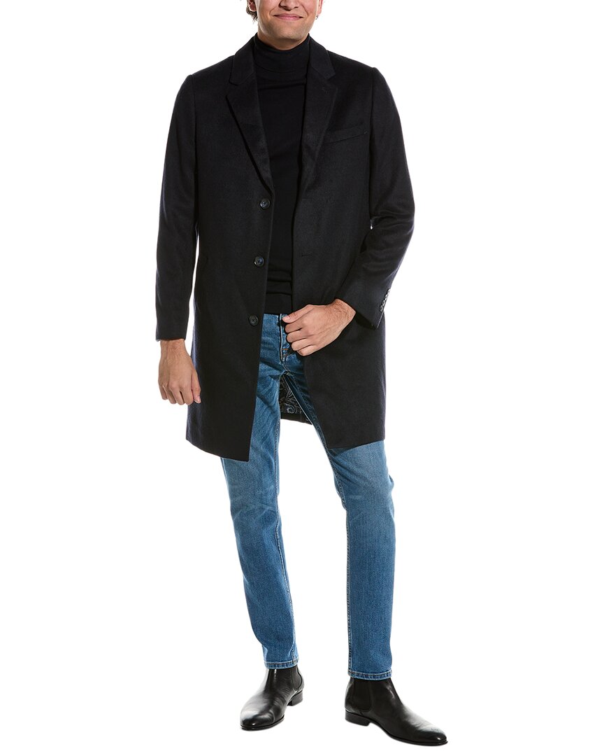 

Верхнее пальто из смеси шерсти с узором Paisley & Gray Notch, синий