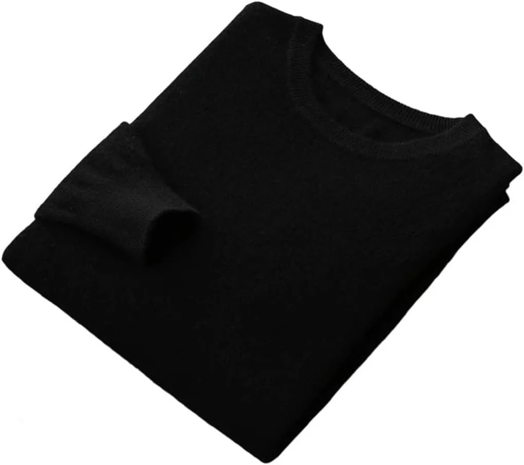 

Мужской свитер из мериносовой шерсти круглый вырез легкий