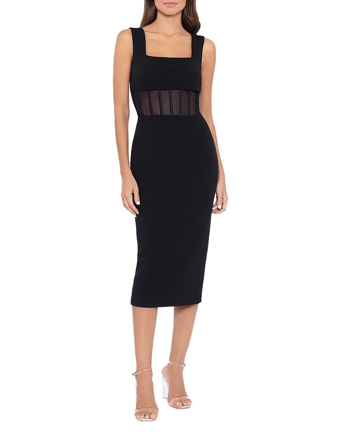 

Платье-футляр AQUA Bustier с сетчатыми вставками, черный