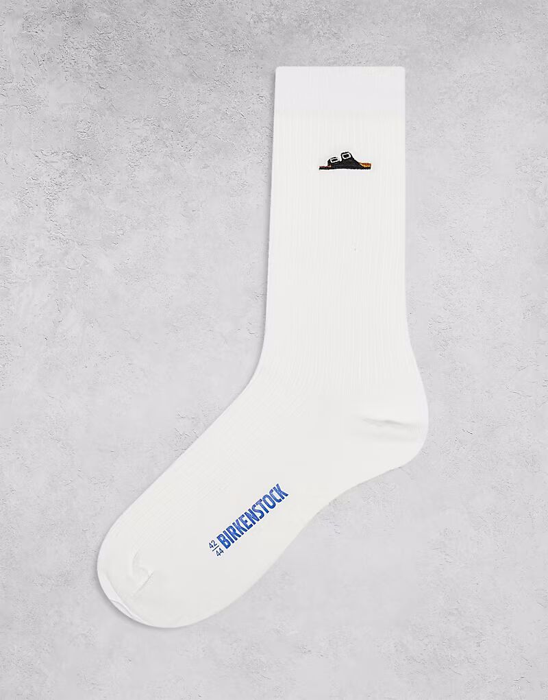 

Носки унисекс из хлопка в рубчик Birkenstock белого цвета