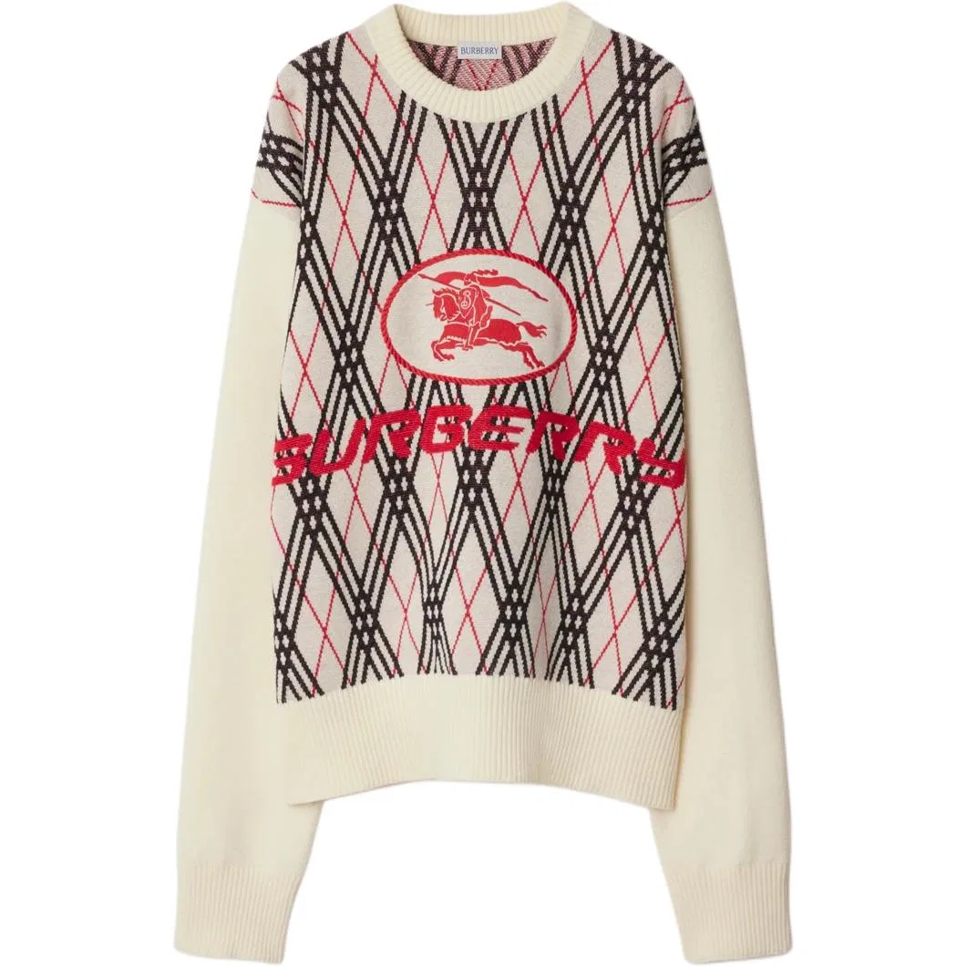 Джемпер Burberry Crewneck с узором "аргайл", Chalk White