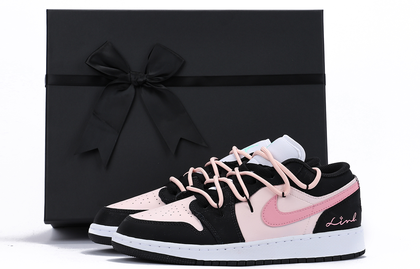 

Кроссовки Air JORDAN 1 Vintage Basketball Shoes Women's Low-Top Black Pink, Черный, Кроссовки Air JORDAN 1 Vintage Basketball Shoes Women's Low-Top Black Pink