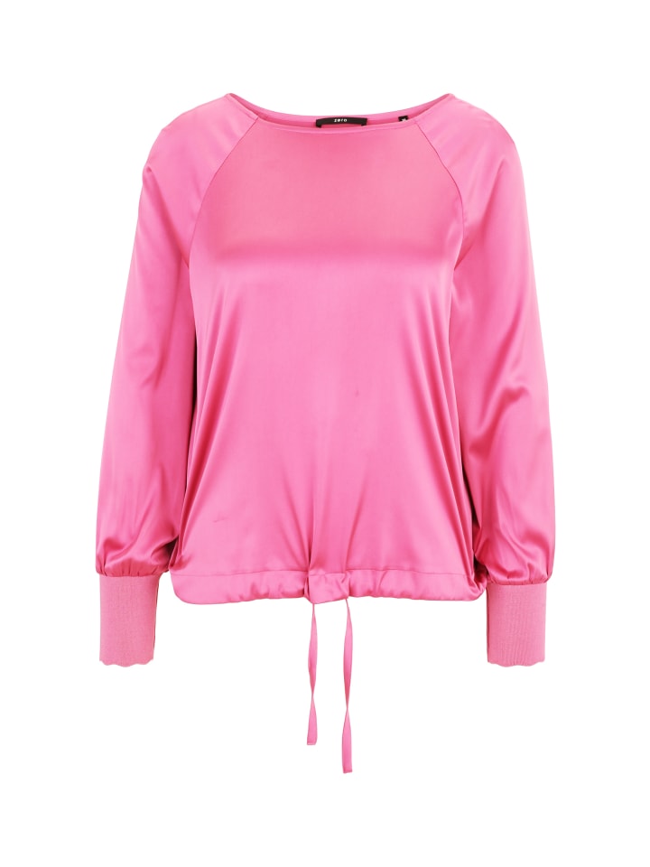 

Zero Атласная блузка с вязаными манжетами из малинового бархата