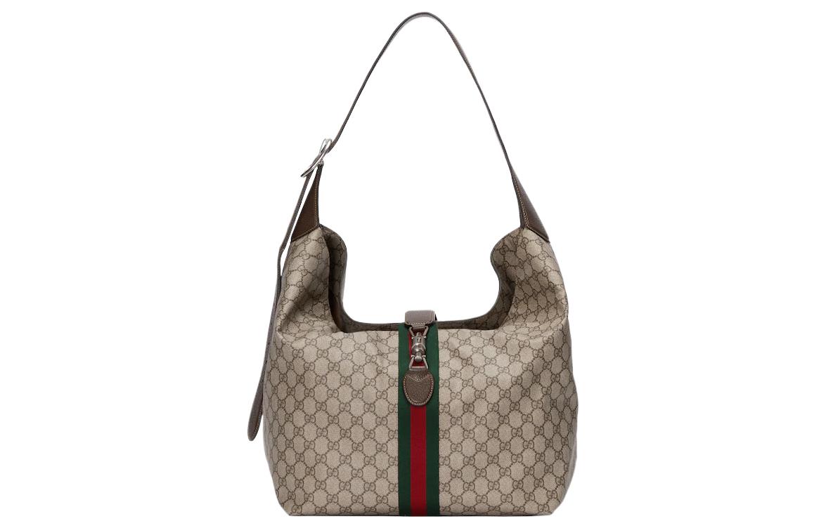 

Jackie 1961 Холщовая Сумка HOBO С Кожаным Полумесяцем, Через Плечо Унисекс GUCCI
