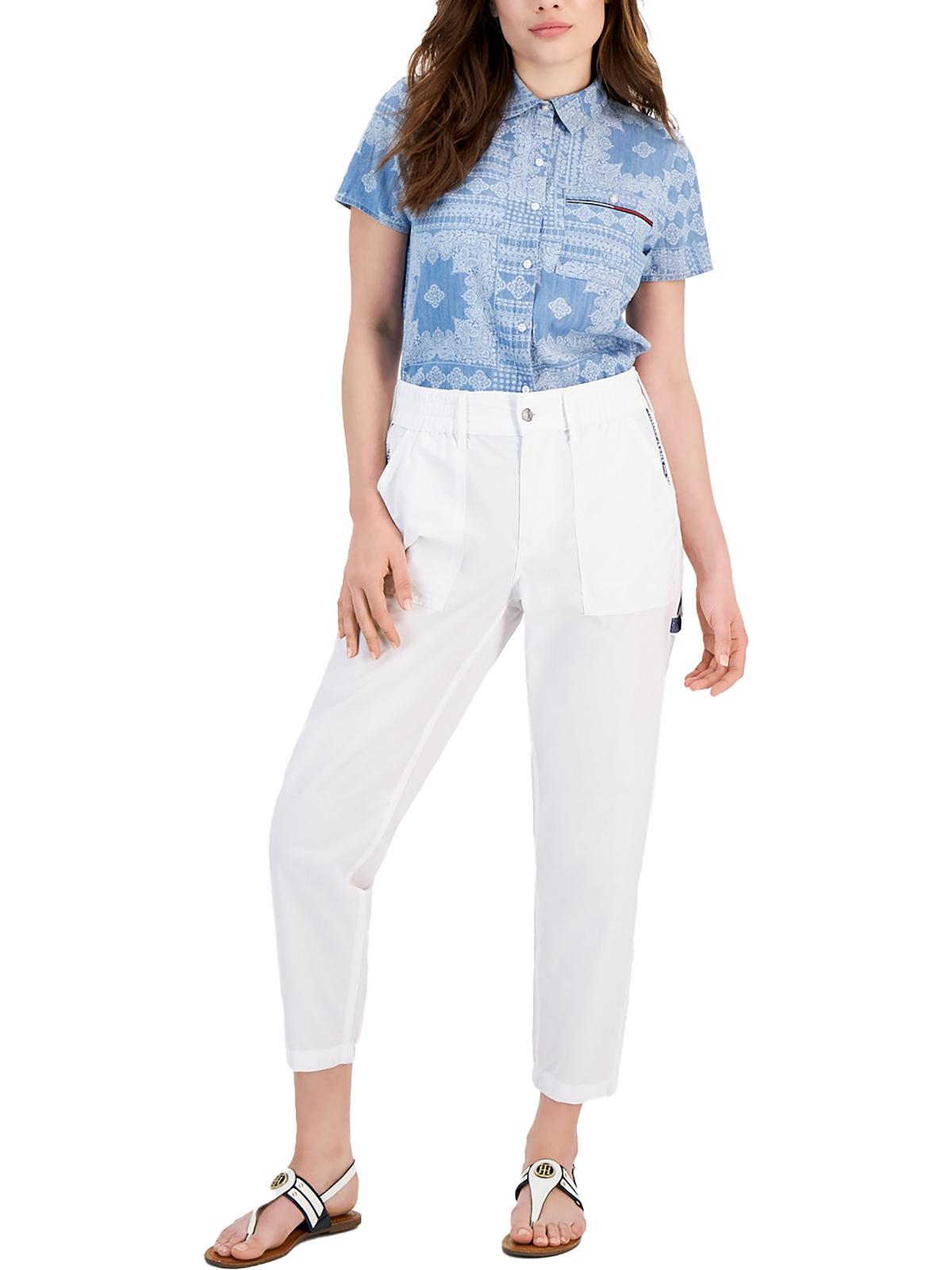 

Женские брюки-карго с высокой посадкой Tommy Jeans, цвет bright white
