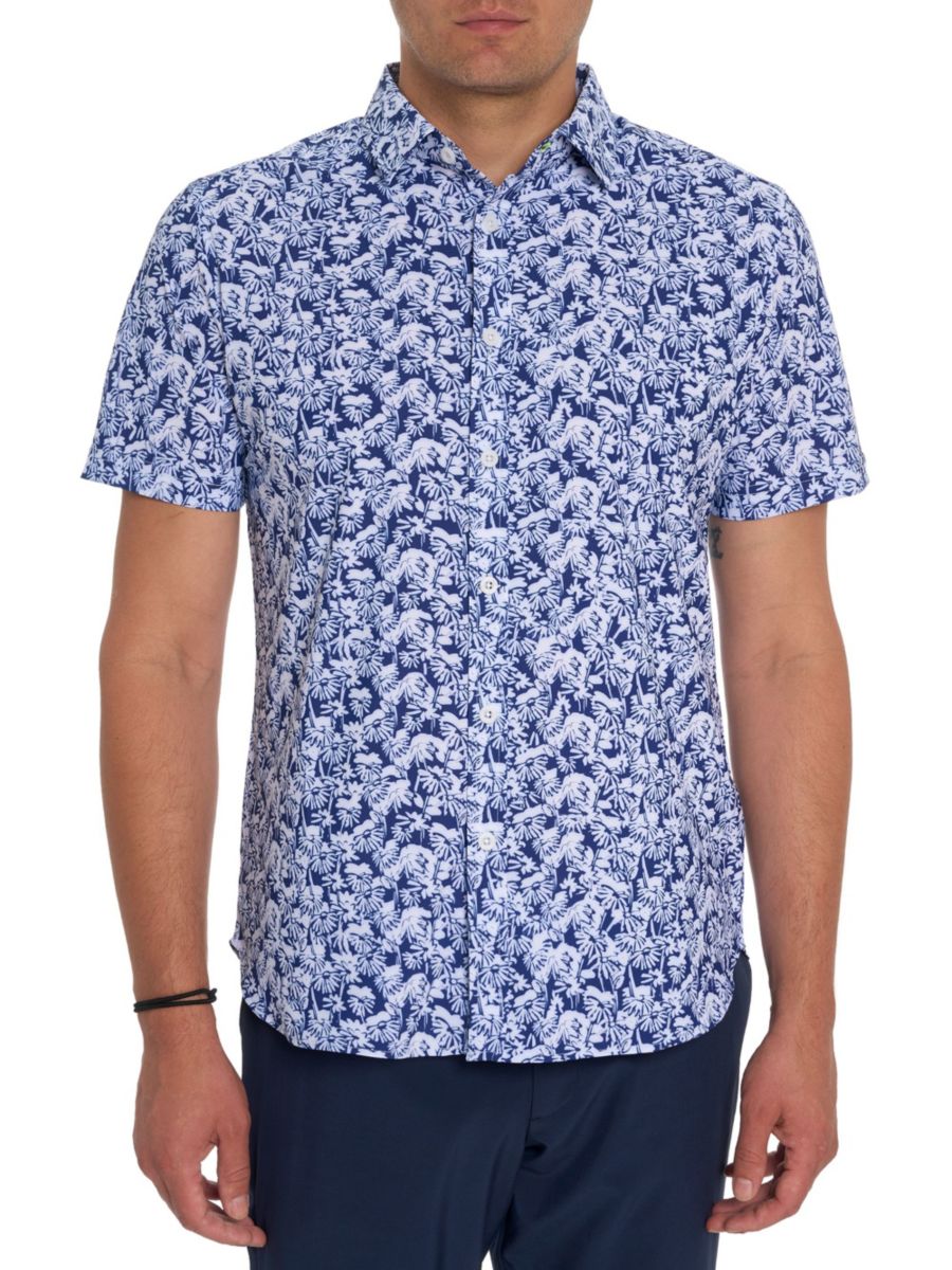 

Рубашка Redford Palm Tree на пуговицах Robert Graham, цвет Blue Multicolor