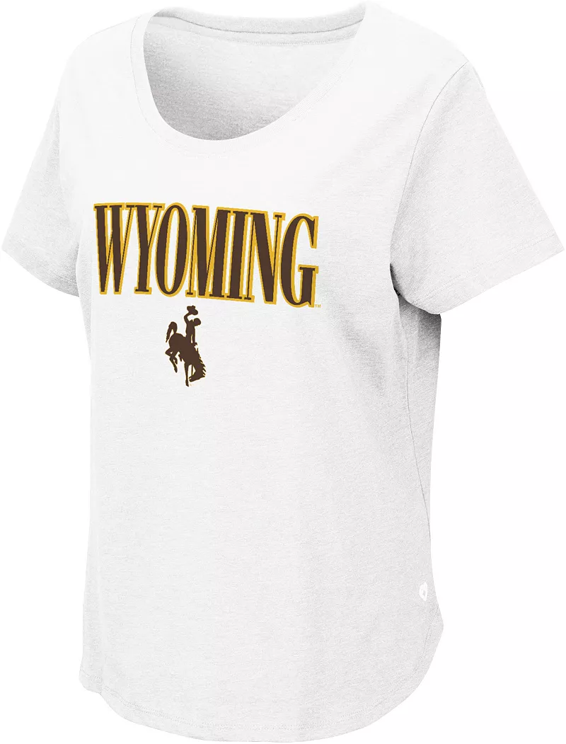 

Женская белая футболка Colosseum Wyoming Cowboys