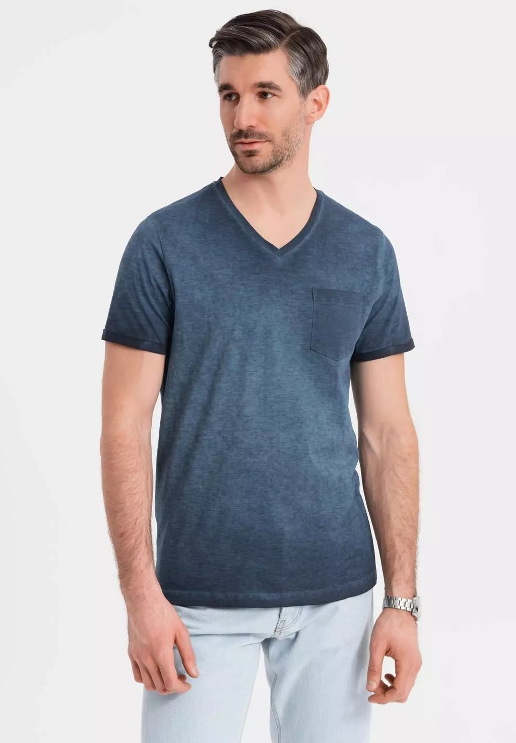 

Базовая футболка V-NECK Ombre, темно-синий