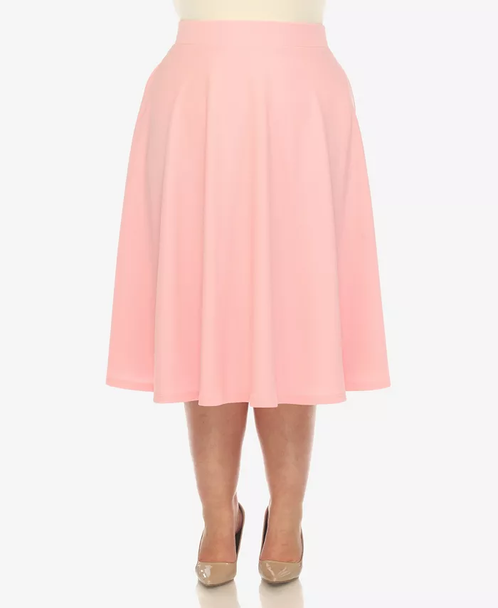 

Юбка миди с расклешенным силуэтом Plus Size White Mark, розовый