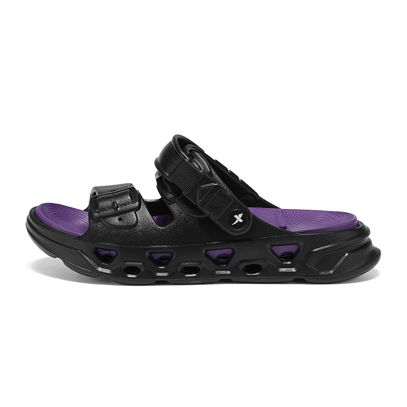 

XTEP Амортизирующие противоскользящие шлепанцы мужские Black Purple, цвет Black Purple