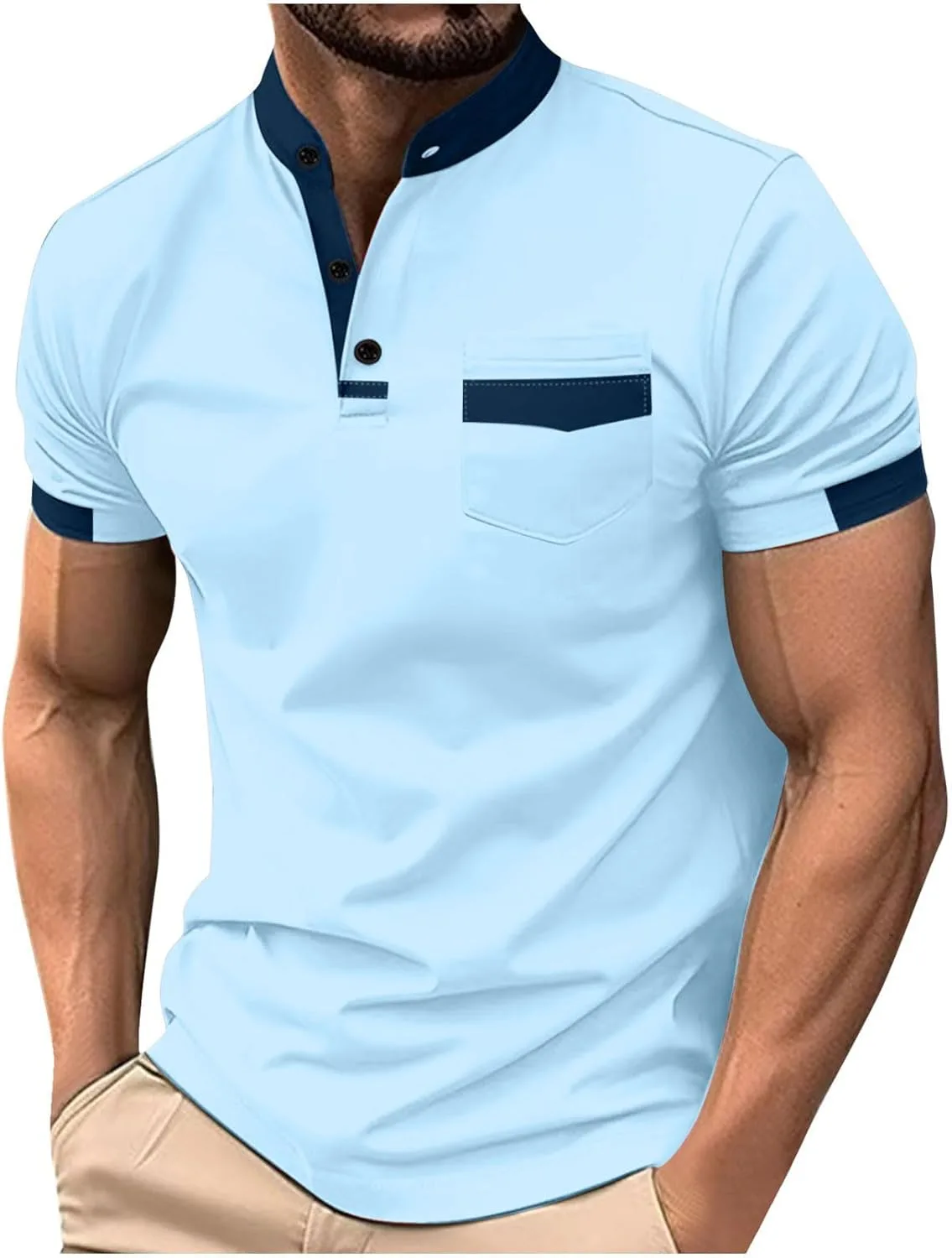 

Футболка-поло для мужчин Casual Golf Fishing, летняя, с карманом