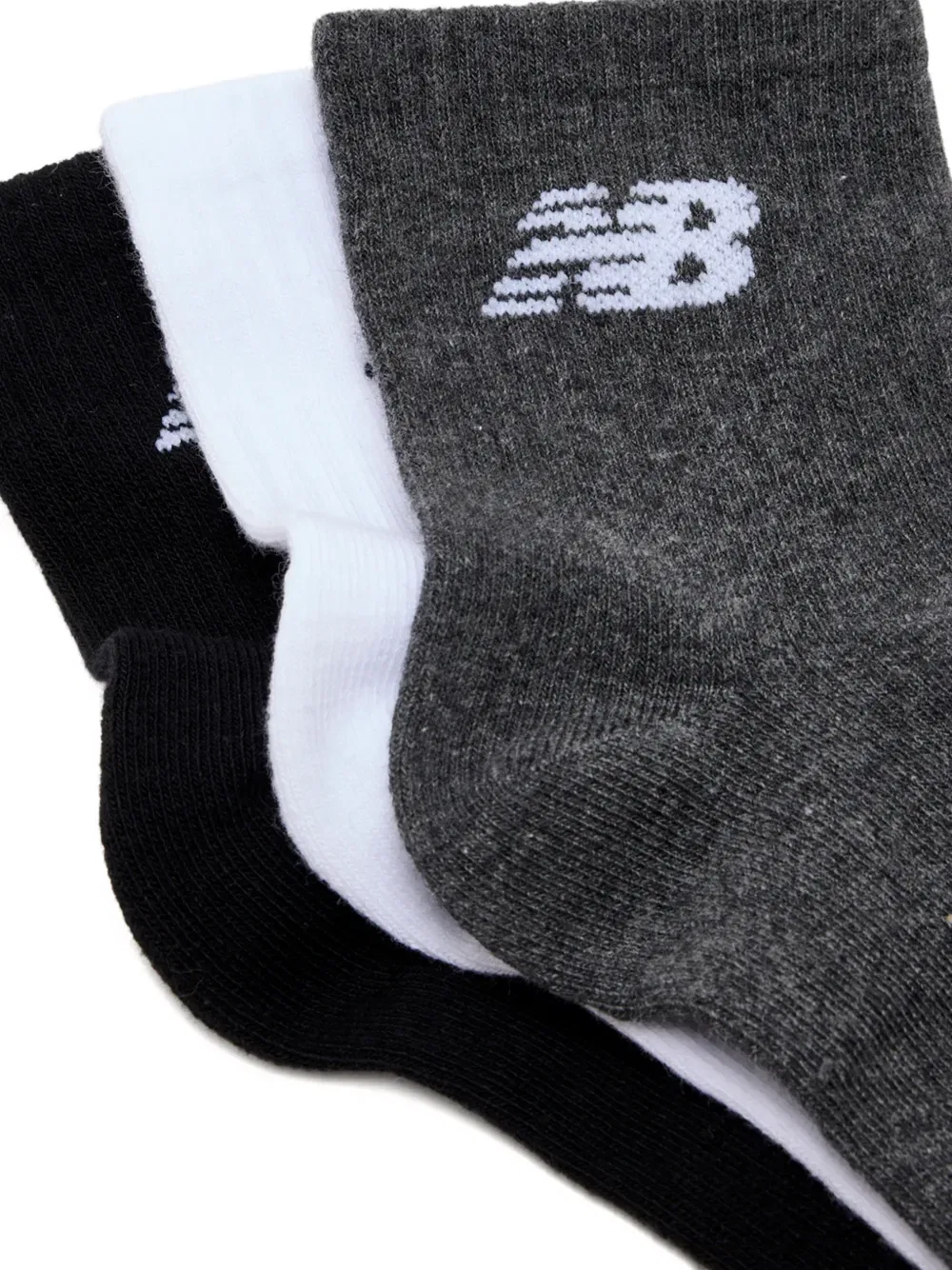 Ребристые носки с логотипом (комплект из трех штук) New Balance Kids, белый — фото 3