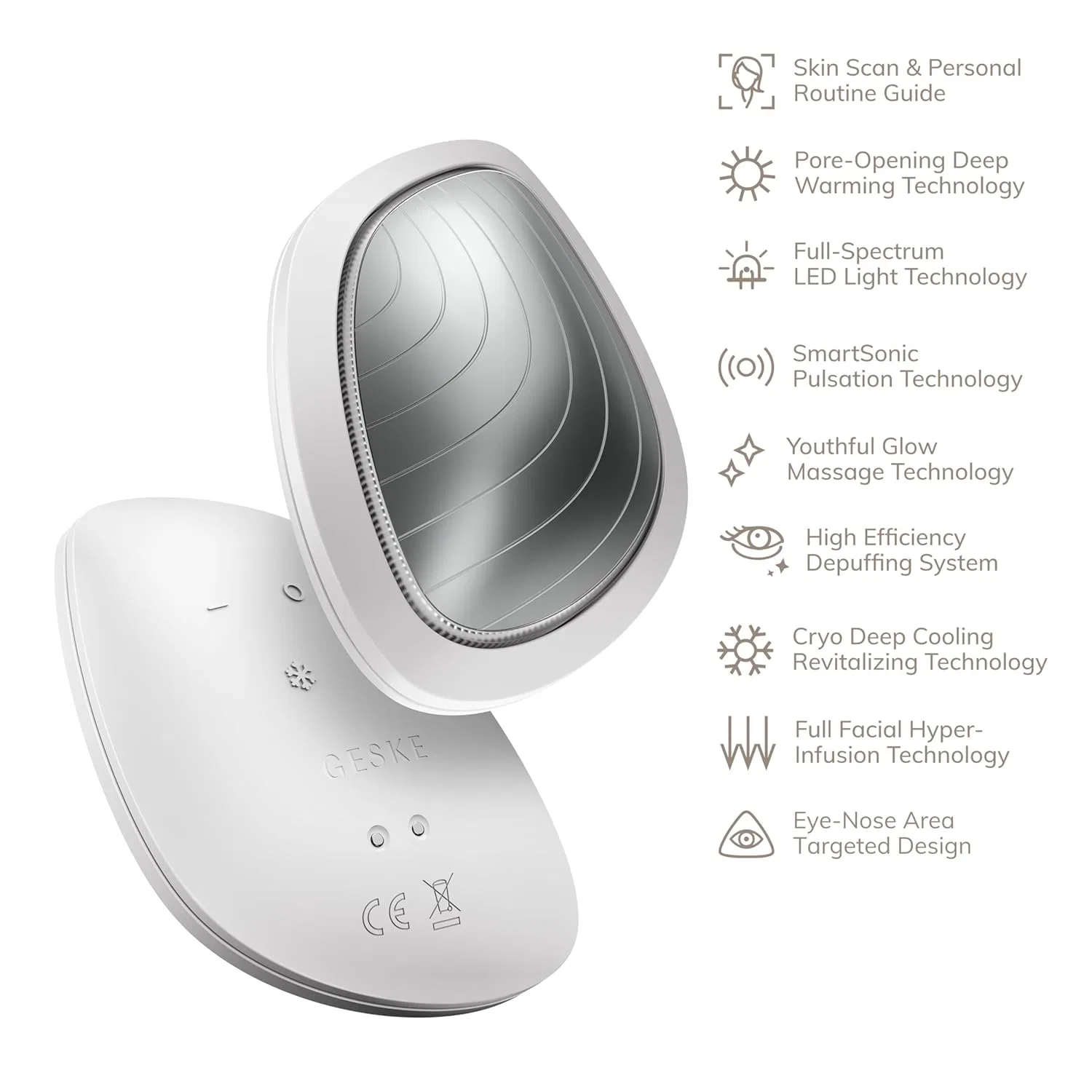 Маска для лица Geske — LED- «SmartAppGuided Sonic Warm & Cool Mask 9 in » от ‎ , White — фото 4