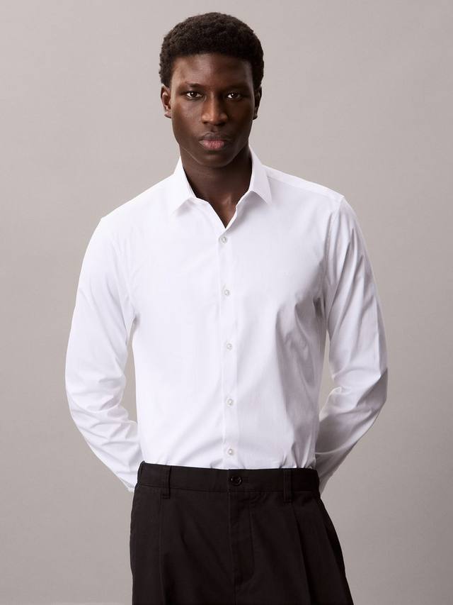 

Свободная рубашка Slim Fit Stretch Poplin Calvin Klein, White