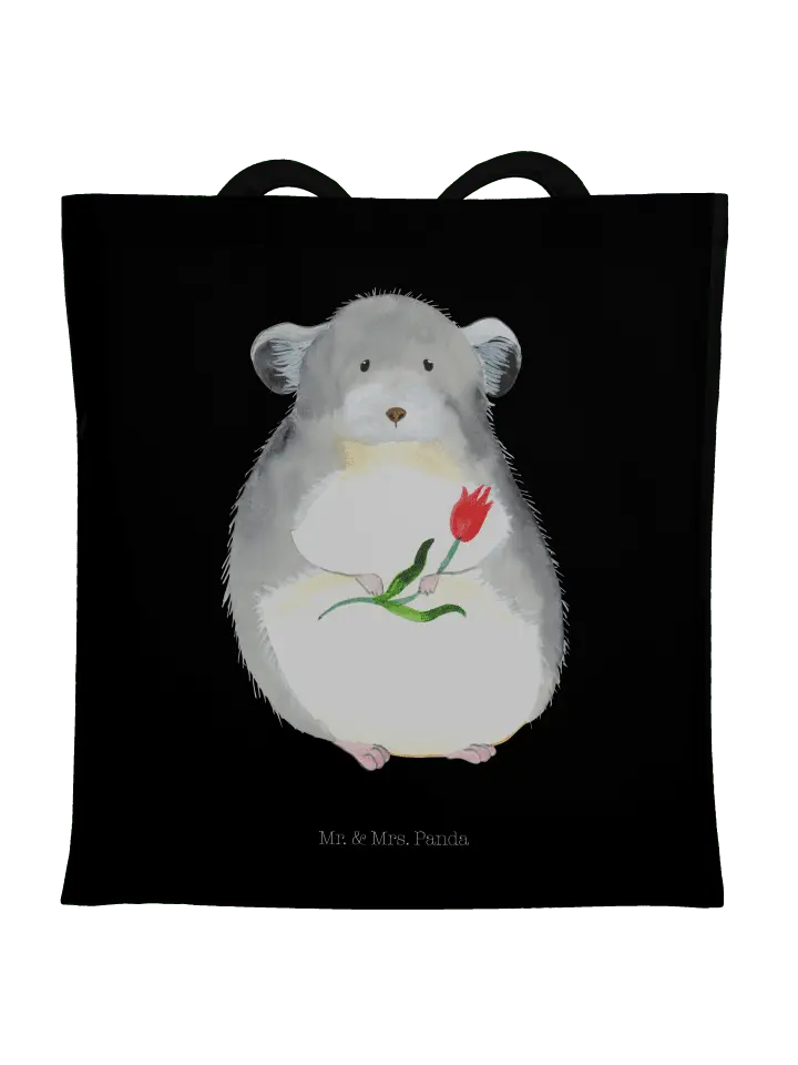 

Сумка для переноски Mr & Mrs Panda Chinchilla Blume ohne Spruch, черный