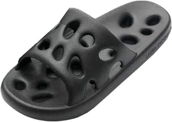 

Домашние тапочки для мужчин с мягкой подошвой, противоскользящие, без скопления воды, прохладные Materuieyes, черный