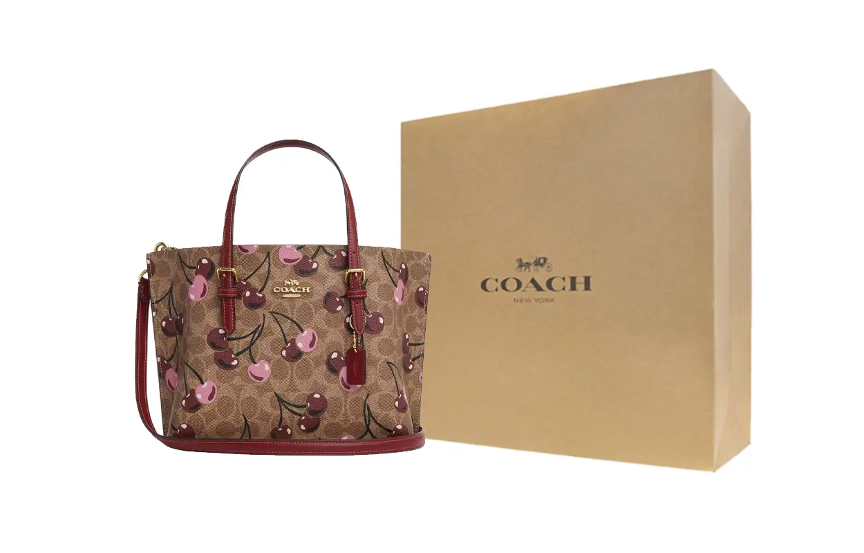 

COACH Сумка-шоппер из ткани с покрытием Mollie среднего размера женская бежевая и разноцветная