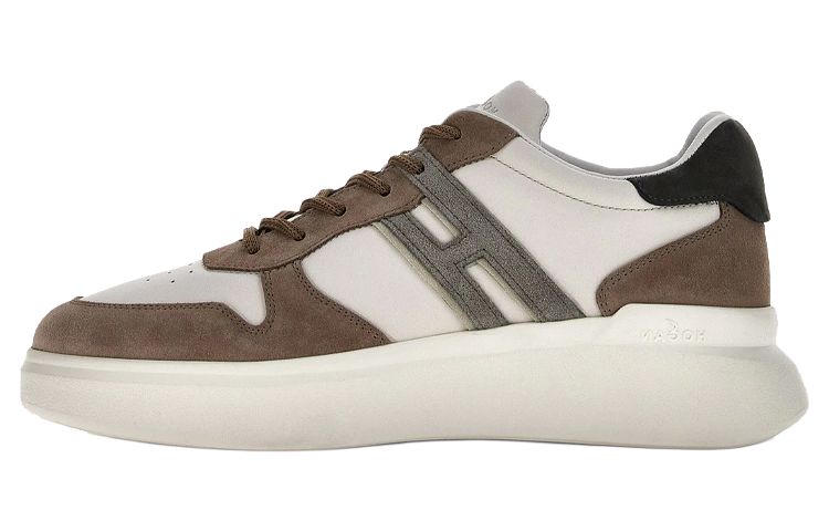 

HOGAN H580 Кожаные низкие кеды мужские бело-коричневые